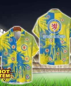 Eintracht Braunschweig Hawaii Shirt All Over Printed Logo And Coconut Pattern Hawaiian Shirt Product Photo 1