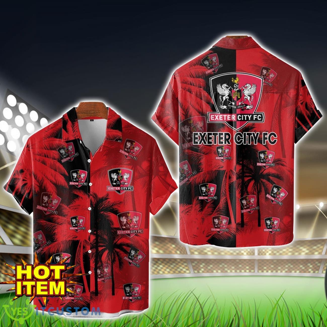 Exeter City Hawaii Shirt All Over Printed Logo And Coconut Pattern Hawaiian Shirt 2 Exeter City Hawaii Shirt All Over Printed Logo And Coconut Pattern Hawaiian Shirt Product Photo 1