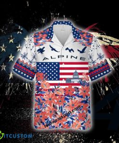 F1 Racing BWT Alpine F1 Team Beach Hawaiian Shirt For Independence Day Custom Name - F1 Racing BWT Alpine F1 Team Independence Day Hawaiian Shirt Photo 1