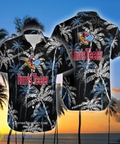 Harris Teeter Brand Coconut Tree Pattern Black 3D Hawaiian Shirt For Men And Women - Harris Teeter Hawaiian Shirt Black Coconut Tree _2