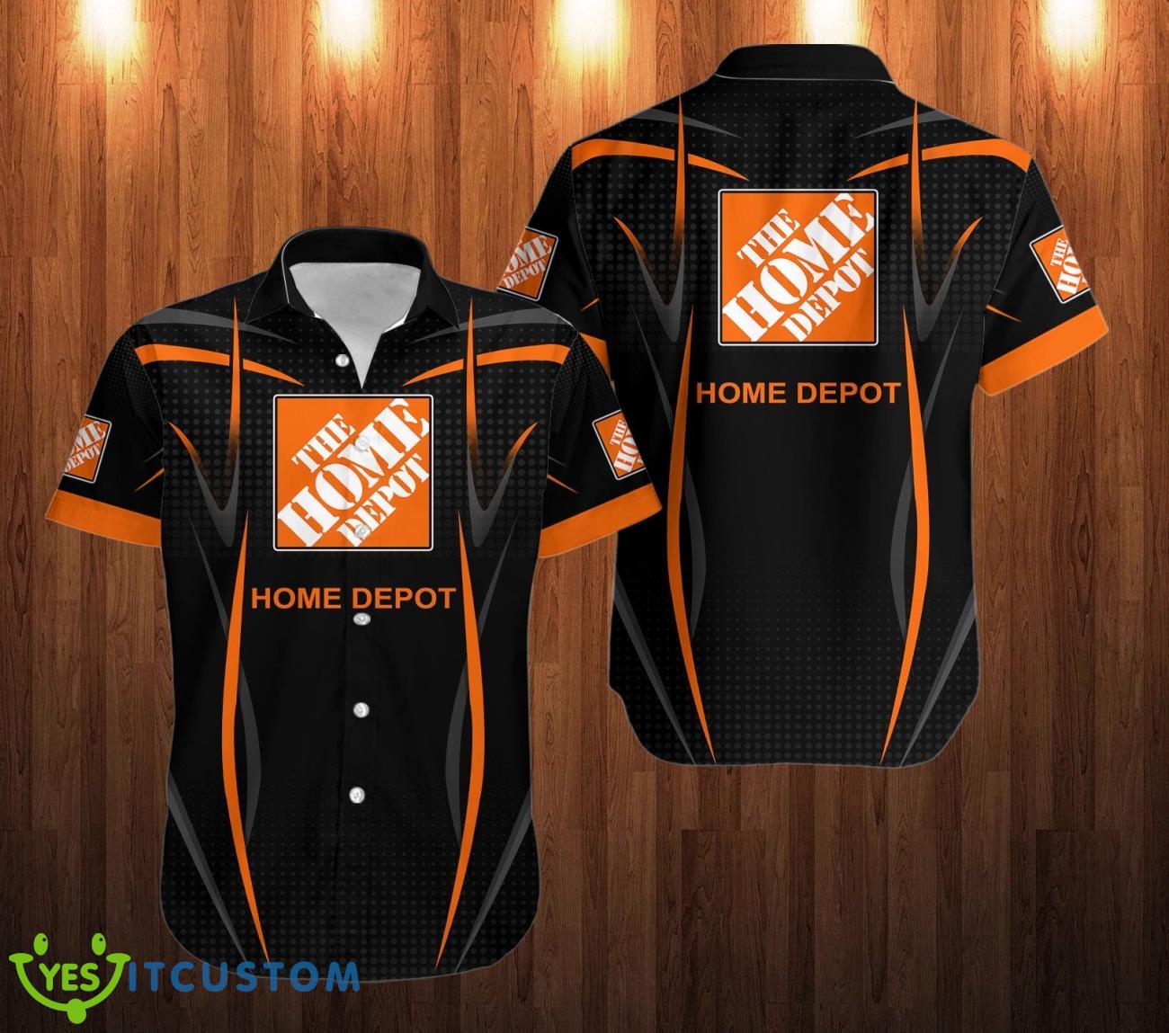 home depot Logo Hawaii Shirt Black Shirt 2 home depot Logo Hawaii Shirt Black Shirt Product Photo 1