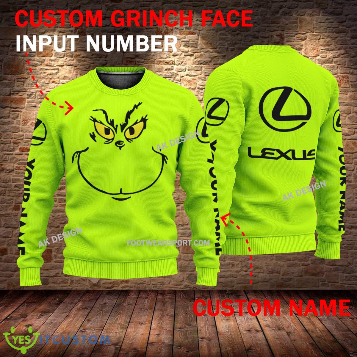 Lexus Car Racing Grinch Face 3D Hoodie, Zip Hoodie Green AOP Custom ...