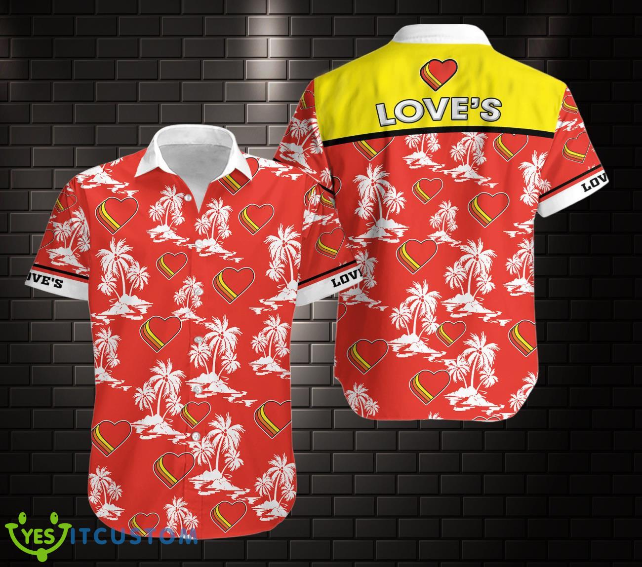 love's 3D Hawaiian Shirt Coconut Island Pattern Hawaii Shirt 2 loves 3d hawaiian shirt coconut island pattern hawaii shirt