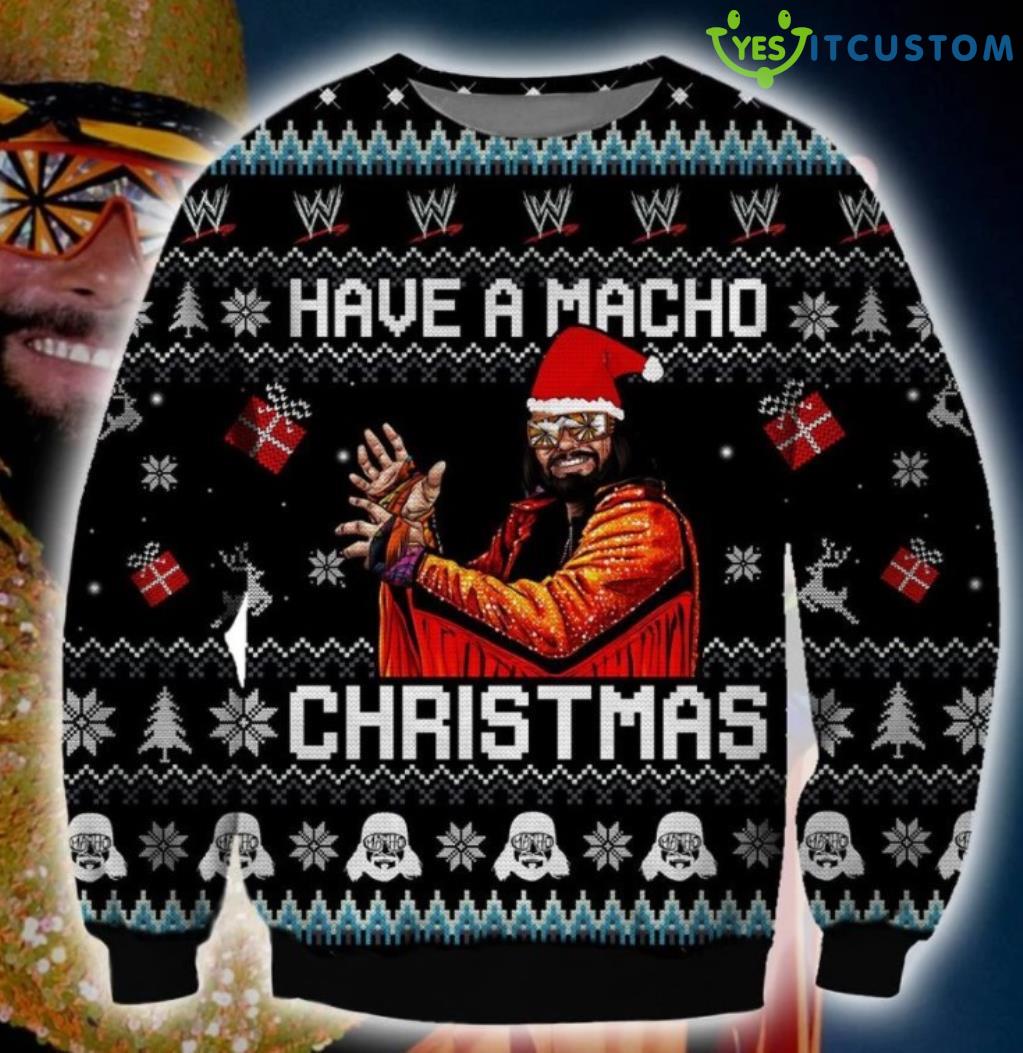 Macho Man Ugly Christmas Sweatshirt 3 Macho Man Ugly Christmas Sweatshirt Product Photo 1