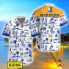 Mansfield Town Pineapple Flower Pattern Aloha Hawaiian Shirt And Shorts Product Photo 1