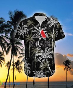 MCLANE Brand Coconut Tree Pattern Black Hawaiian Shirt For Beach - MCLANE Hawaiian Shirt Black Coconut Tree _1