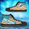 Miami Dolphins Custom America Flag Italic Vintage Style High Top Shoes Product Photo 1