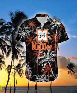 Müller Brand Coconut Tree Pattern Black Hawaiian Shirt For Beach - Müller Hawaiian Shirt Black Coconut Tree _1