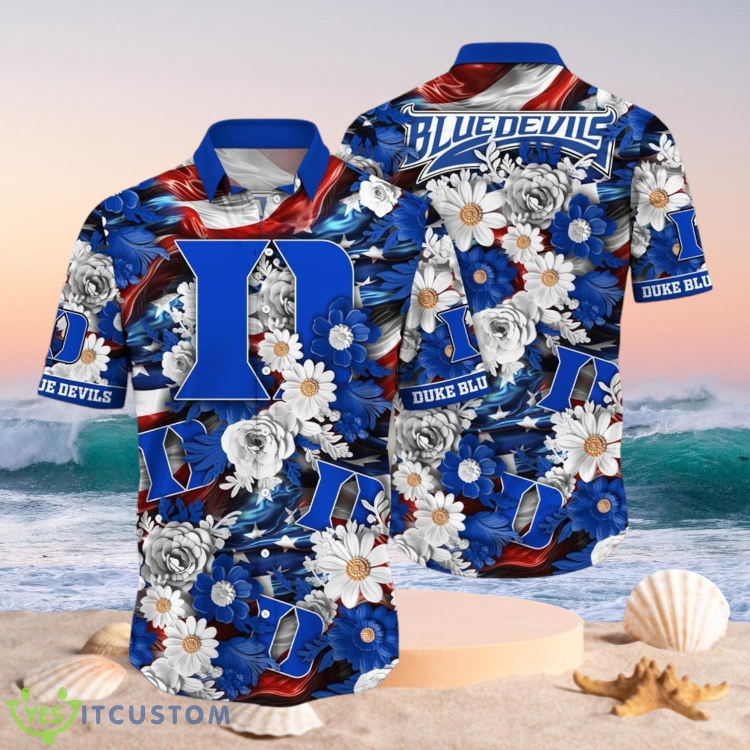 NCAA Duke Blue Devils Design Logo Gift For Fan Independence Day Hawaii Shirt Full Over Print 2 NCAA Duke Blue Devils Design Logo Gift For Fan Independence Day Hawaii Shirt Full Over Print Product Photo 1