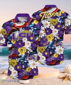 NCAA LSU TIGERS Design Logo Gift For Fan Independence Day Hawaii Shirt Full Over Print Product Photo 1