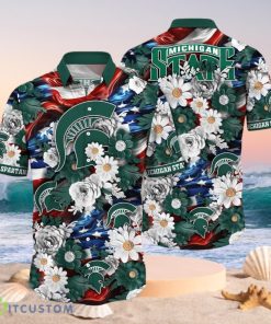 NCAA Michigan State Spartans Design Logo Gift For Fan Independence Day Hawaii Shirt Full Over Print Product Photo 1