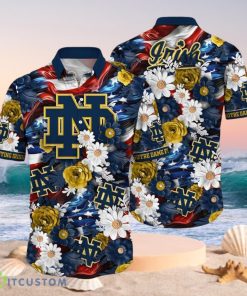 NCAA Notre Dame Fighting Irish Design Logo Gift For Fan Independence Day Hawaii Shirt Full Over Print Product Photo 1