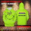 New Holland Tractor Grinch Face 3D Hoodie, Zip Hoodie Green AOP Custom Number And Name - New Holland Tractor Grinch Face 3D Hoodie