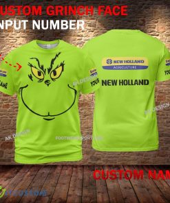 New Holland Tractor Grinch Face 3D Hoodie, Zip Hoodie Green AOP Custom Number And Name 8 New Holland Tractor Grinch Face 3D Hoodie, Zip Hoodie Green AOP Custom Number And Name - New Holland Tractor Grinch Face 3D T-Shirt