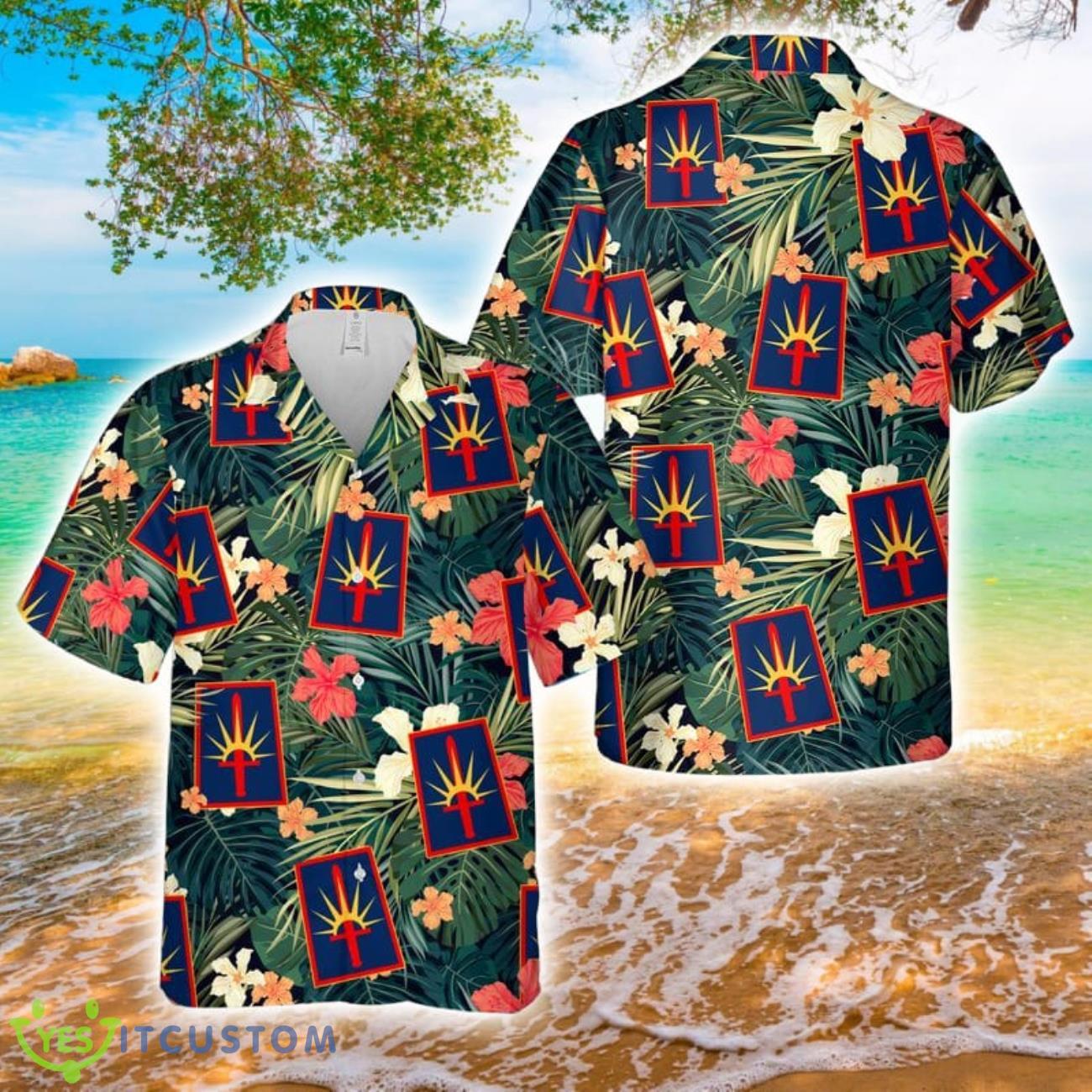 New York Army National Guard Summer Hawaiian Shirt 2 New York Army National Guard Summer Hawaiian Shirt Product Photo 1