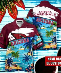 NFL Arizona Cardinals Logo Fans Love Custom Your Name Hawaiian Shirt Full Over Print Product Photo 1