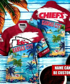 NFL Kansas City Chiefs Logo Fans Love Custom Your Name Hawaiian Shirt Full Over Print Product Photo 1