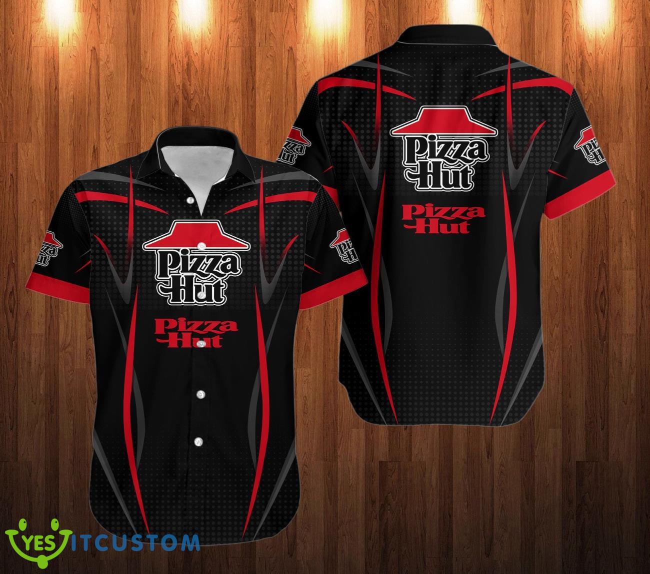 pizza hut Logo Hawaii Shirt Black Shirt 2 pizza hut Logo Hawaii Shirt Black Shirt Product Photo 1