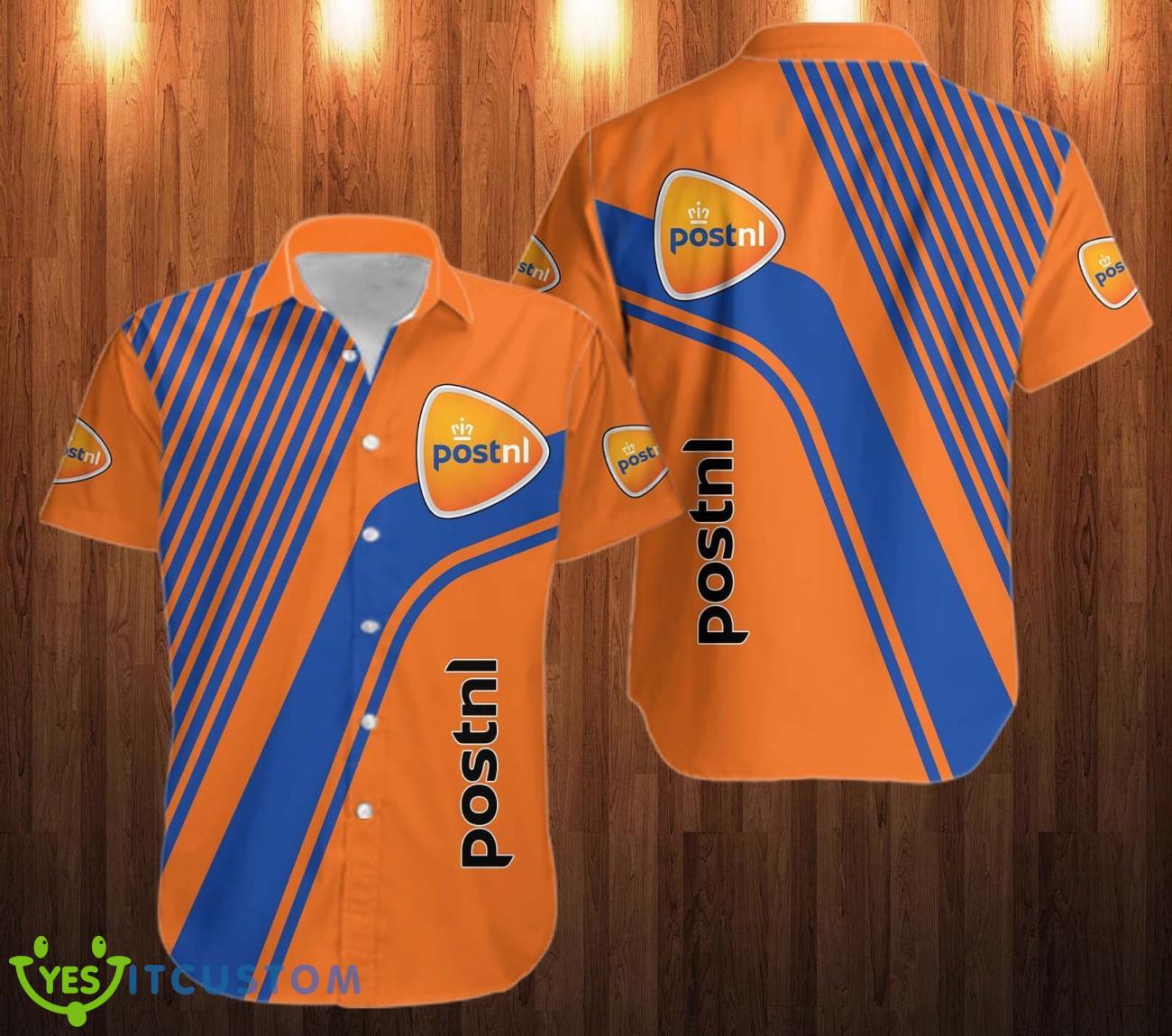 postnl 3D Hawaiian Shirt Logo and Striped Shirt 2 postnl 3D Hawaiian Shirt Logo and Striped Shirt Product Photo 1