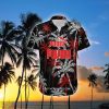 Puma Brand Coconut Tree Pattern Black Hawaiian Shirt For Beach - Puma Hawaiian Shirt Black Coconut Tree _1