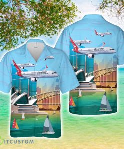 Qantas Airbus A220 Hawaiian Shirt Beach Gift Product Photo 1