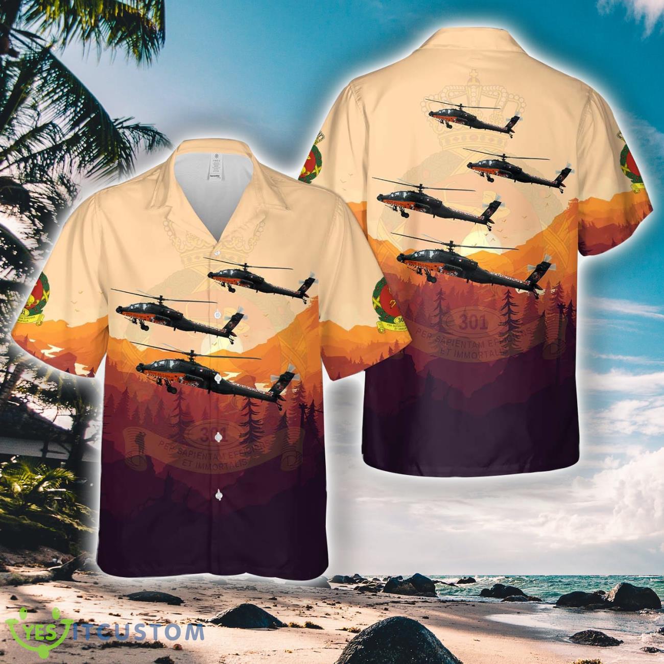 Royal Netherlands Air Force 301 Squadron AH-64E Apache Hawaiian Shirt Men Women Beach Shirt 2 Royal Netherlands Air Force 301 Squadron AH-64E Apache Hawaiian Shirt Men Women Beach Shirt Product Photo 1