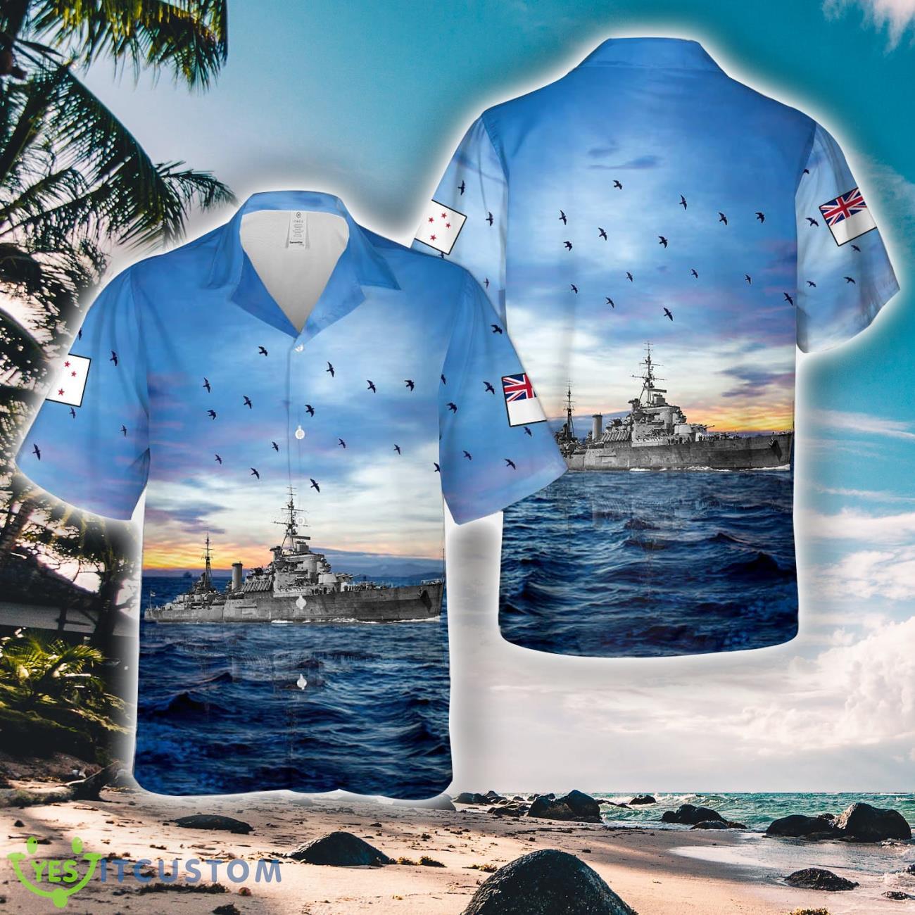 Royal New Zealand Navy HMNZS Gambia In WWII Hawaiian Shirt Men Women Beach Shirt 2 Royal New Zealand Navy HMNZS Gambia In WWII Hawaiian Shirt Men Women Beach Shirt Product Photo 1