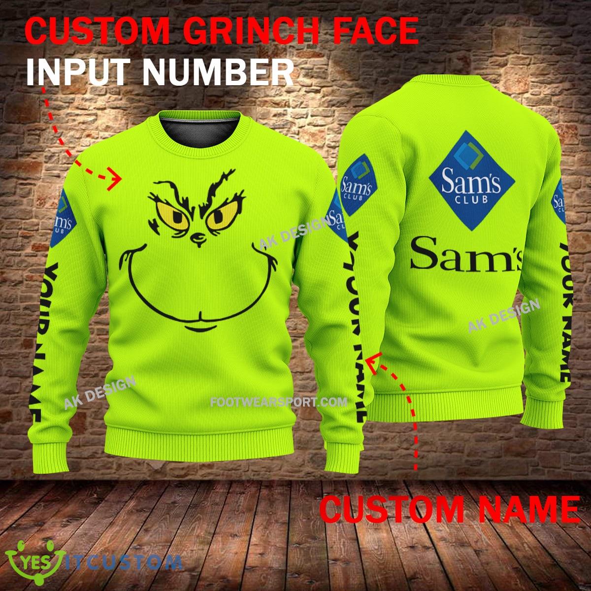Sam’s Club Grinch Face 3D Hoodie, Sweater Green Brand Full Print Custom Number And Name 2 Sam’s Club Grinch Face 3D Hoodie, Sweater Green Brand Full Print Custom Number And Name - Brand Sam’s Club Grinch Face 3D Sweater