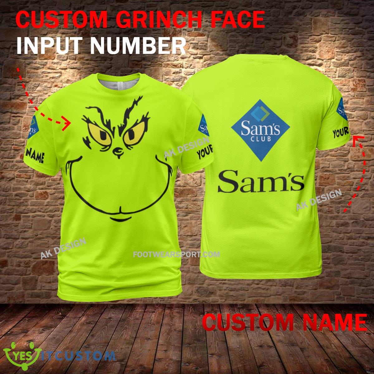 Sam’s Club Grinch Face 3D Hoodie, Sweater Green Brand Full Print Custom Number And Name 3 Sam’s Club Grinch Face 3D Hoodie, Sweater Green Brand Full Print Custom Number And Name - Brand Sam’s Club Grinch Face 3D T-Shirt
