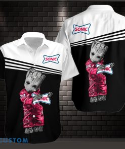 Sonic Drive-In Beach Hawaiian Shirt Baby Groot Shirt Product Photo 1