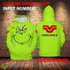 Versatile Tractor Grinch Face 3D Hoodie, Zip Hoodie Green AOP Custom Number And Name - Versatile Tractor Grinch Face 3D Hoodie