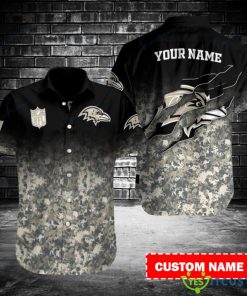 Baltimore Ravens Personalized Button Hawaiian Shirt Product Photo 1