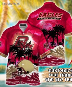 Boston College Eagles NCAA Team Logo Custom Name 3D Hawaiian Shirt Gift Ideas Product Photo 1
