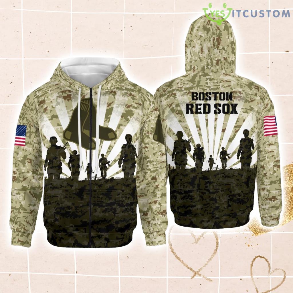 Boston Red Sox Military Appreciation Performance Zip Hoodie 3D All Over Print For Men And Women 2 Boston Red Sox Military Appreciation Performance Zip Hoodie 3D All Over Print For Men And Women Product Photo 1