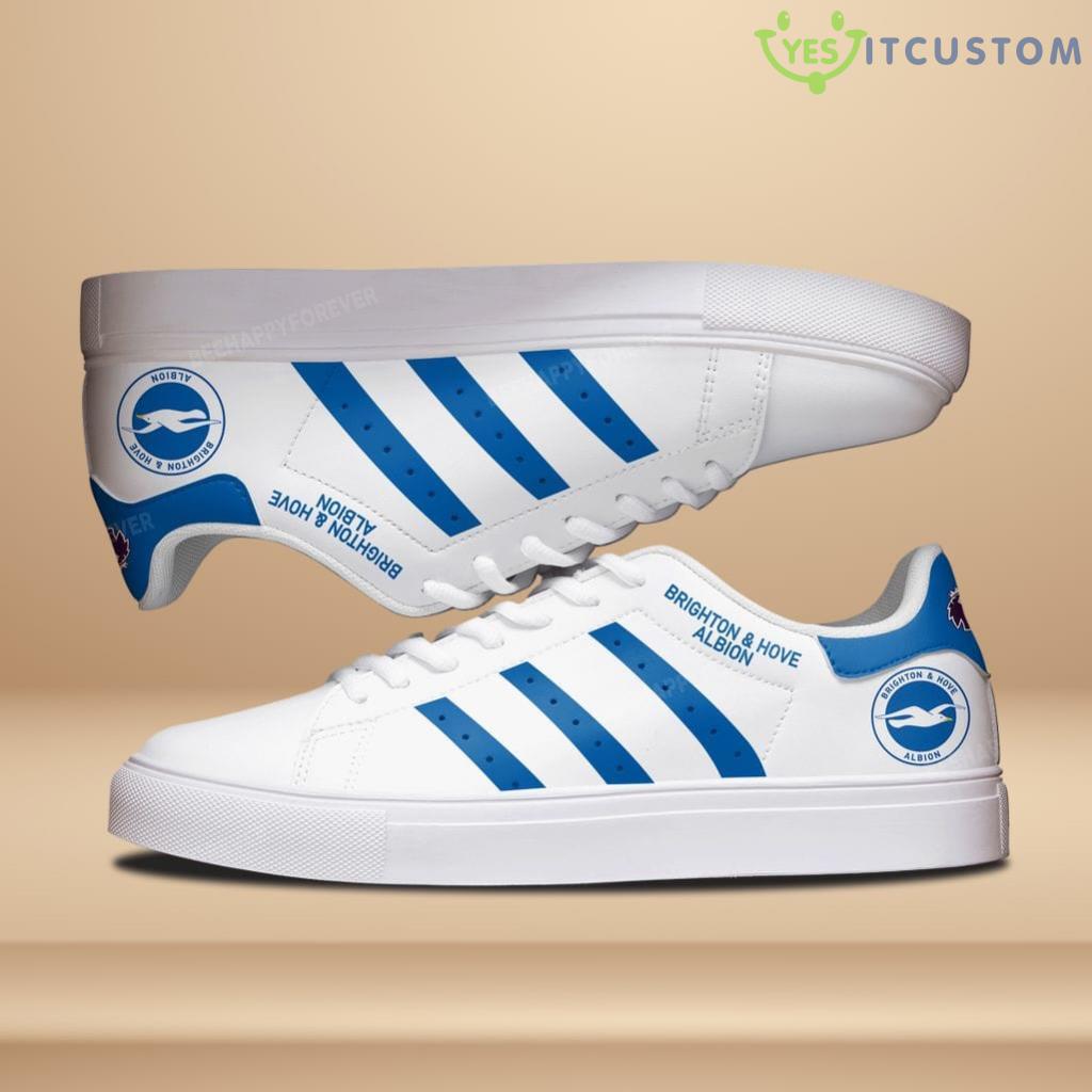 Brighton Hove Albion White Blue Trim Design Low Top Skate Shoes Gift 3 Brighton Hove Albion White Blue Trim Design Low Top Skate Shoes Gift Product Photo 1