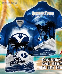 BYU Cougars NCAA Team Logo Custom Name 3D Hawaiian Shirt Gift Ideas Product Photo 1