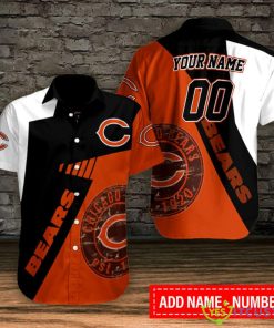 Chicago Bears Personalized Button Hawaiian Shirt Custom Name Product Photo 1