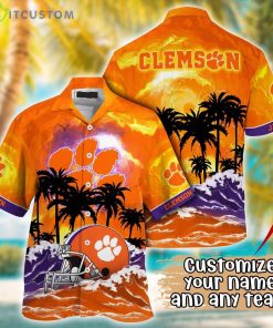 Clemson Tigers NCAA Team Logo Custom Name 3D Hawaiian Shirt Gift Ideas Product Photo 1