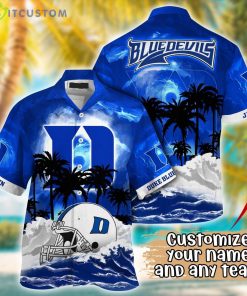 Duke Blue Devils NCAA Team Logo Custom Name 3D Hawaiian Shirt Gift Ideas Product Photo 1