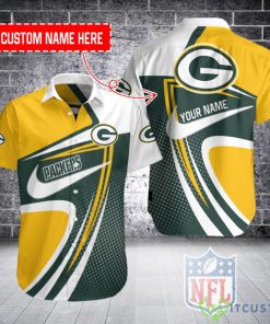 Green Bay Packers Personalized Button Hawaiian Shirt Product Photo 1
