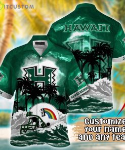 Hawaii Rainbow Warriors NCAA Team Logo Custom Name 3D Hawaiian Shirt Gift Ideas Product Photo 1