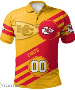 Kansas City Chiefs Grunge Custom Number 3D Polo Shirt Gift Ideas For Sport Season Product Photo 1