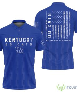 Kentucky Wildcats Go Cats NCAA American Flag Military Printed 3D Polo Shirt For Fans Product Photo 1