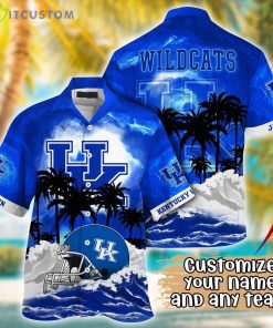 Kentucky Wildcats NCAA Team Logo Custom Name 3D Hawaiian Shirt Gift Ideas Product Photo 1