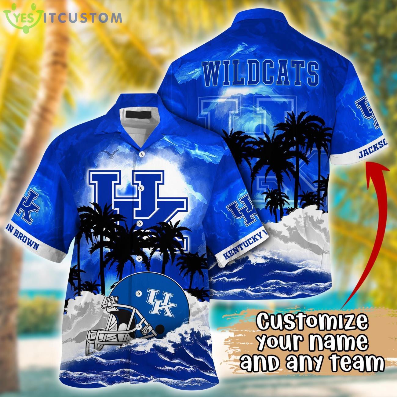 Kentucky Wildcats NCAA Team Logo Custom Name 3D Hawaiian Shirt Gift Ideas 2 Kentucky Wildcats NCAA Team Logo Custom Name 3D Hawaiian Shirt Gift Ideas Product Photo 1