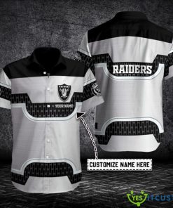 Las Vegas Raiders Fans Personalized Button Hawaiian Shirt Product Photo 1