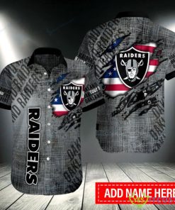Las Vegas Raiders Logo Printed Personalized Button Hawaiian Shirt Product Photo 1