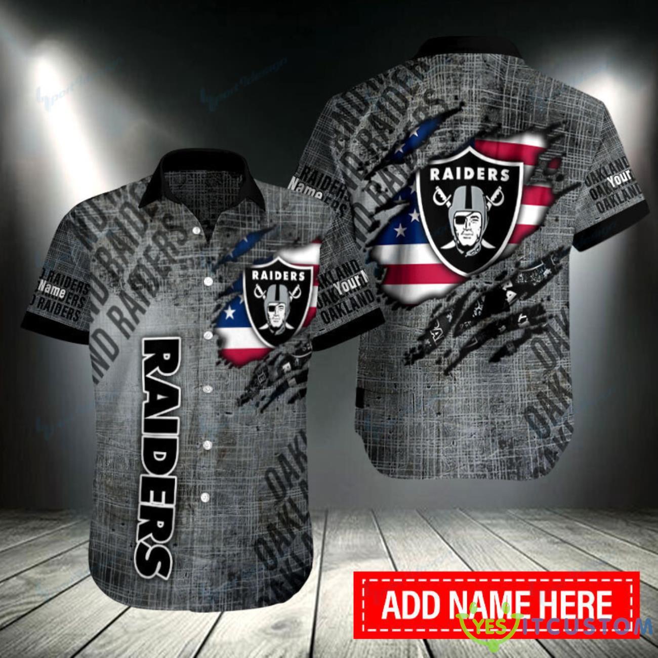 Las Vegas Raiders Logo Printed Personalized Button Hawaiian Shirt 2 Las Vegas Raiders Logo Printed Personalized Button Hawaiian Shirt Product Photo 1