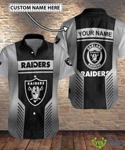 Las Vegas Raiders Personalized Button Hawaiian Shirt Product Photo 1
