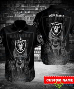 Las Vegas Raiders Personalized Button Hawaiian Shirt Custom Name Product Photo 1
